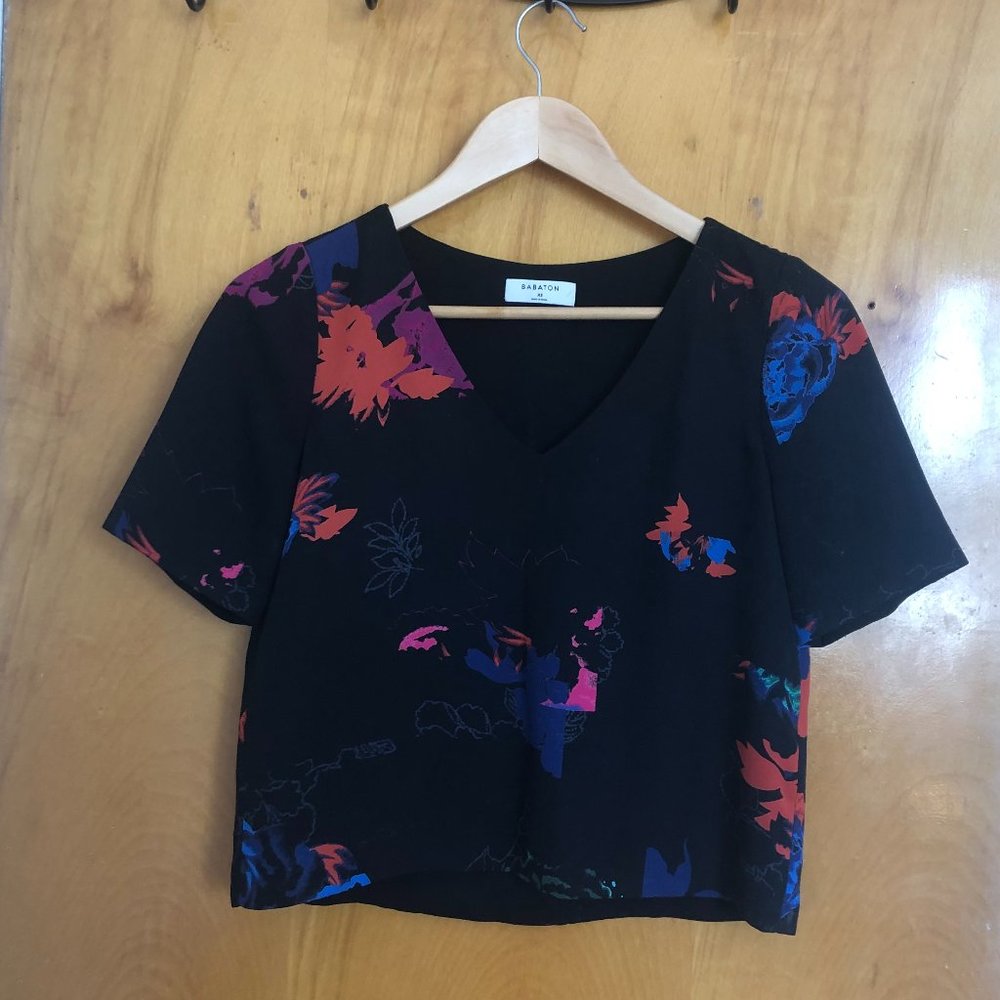 Aritzia Babaton Murphy Short Sleeve Blouse, XS